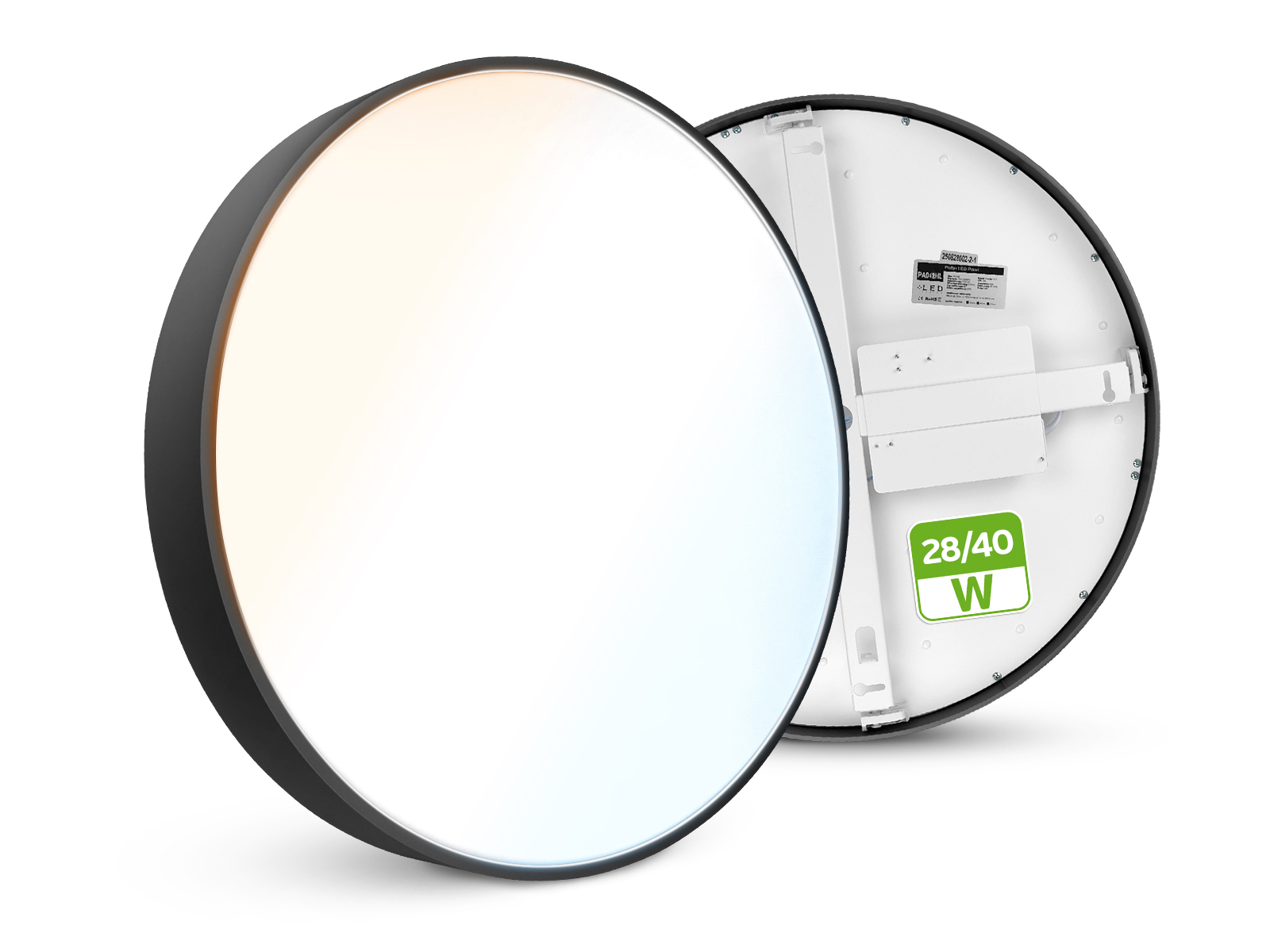 Plafon LED Polari 28/40W 3000/4000/5700K Czarny